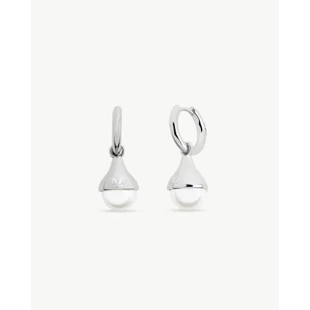Pendientes Majorica Drop Plata Baño Rodio y Perla 18166.01.2.E00.909.1
