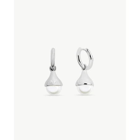 Pendientes Majorica Drop Plata Baño Rodio y Perla 18166.01.2.E00.909.1