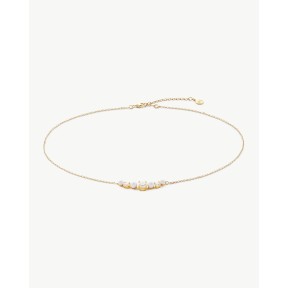 Collar Majorica Zirconia Plata Baño Oro, Perlas y...