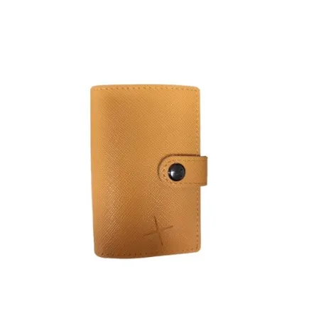 Tarjetero Piel Grabada Mostaza Hombre 222-103MO
