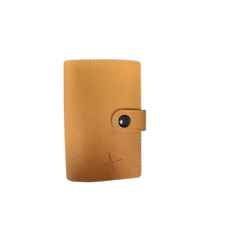 Tarjetero Piel Grabada Mostaza Hombre 222-103MO