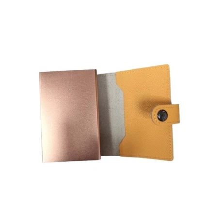 Tarjetero Piel Grabada Mostaza Hombre 222-103MO