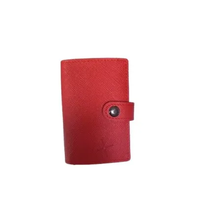 Tarjetero Piel Grabada Rojo Hombre 222-103RO