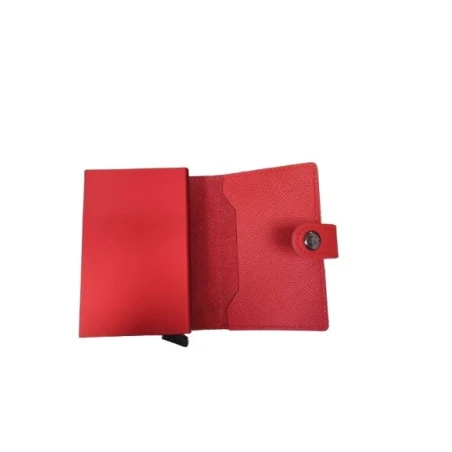 Tarjetero Piel Grabada Rojo Hombre 222-103RO