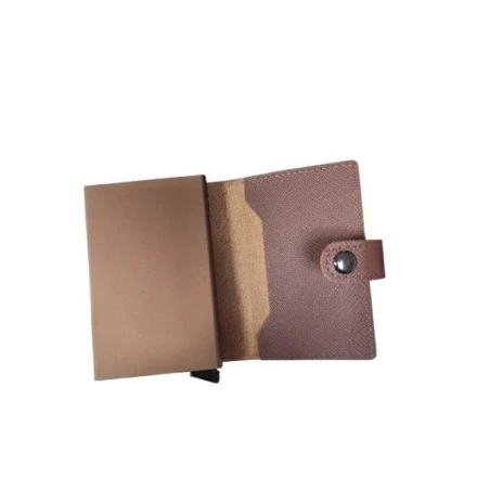 Tarjetero Piel Grabada Marrón Hombre 222-103MA