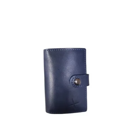 Tarjetero Piel Envejecida Azul Marino Hombre 222-104AZUL