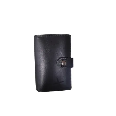 Tarjetero Piel Envejecida Negro Hombre 222-104NE