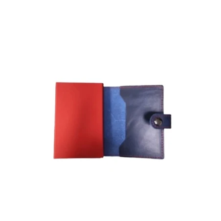 Tarjetero Piel Azul y Rojo Hombre 222-105AZU-RO