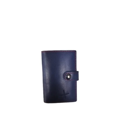 Tarjetero Piel Azul y Rojo Hombre 222-105AZU-RO