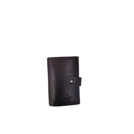 Tarjetero Piel Marrón y Azul Hombre 222-105MA-AZ