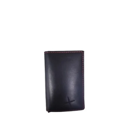 Tarjetero Piel Negro y Rojo Hombre 222-205NE-RO