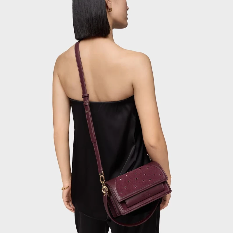 Bolso bandolera TOUS Audree Strass Burdeos Pequeño 2002358521
