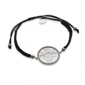 Pulsera redonda T'ADORO. Mensaje, Seño mil gracias por tus grandes lecciones