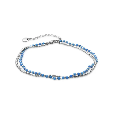 Tobillera Lux by lux Lidrin Plata Baño Rodio y Piedras Azules SSANK22C0400