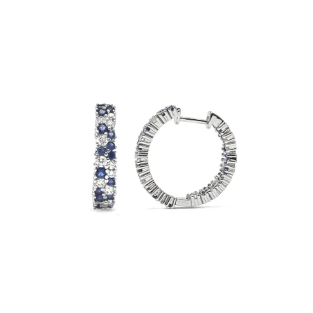 Pendientes Luxenter Nimane Plata bañada en rodio y Circonitas azules y blancas ET5820200