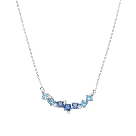 Collar Luxenter Akma Plata Baño Rodio y Circonitas Azules NXA5160300