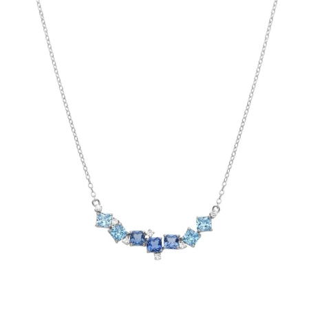 Collar Luxenter Akma Plata Baño Rodio y Circonitas Azules NXA5160300