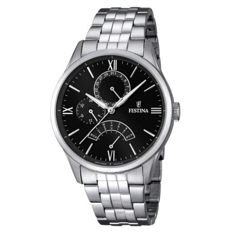 Reloj Festina Retro Plateado y Negro Multifunción Hombre F16822/4