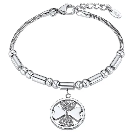 Pulsera Lotus Style Millenial Trébol  Acero y Cristales Brillantes LS2467-2/1