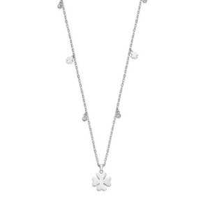 Gargantilla Lotus Style Trébol Acero Inoxidable y...