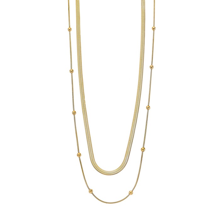 Collar Lotus Style Cadenas Acero Baño Oro Mujer...