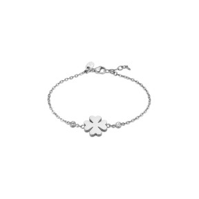 Pulsera Lotus Style Trébol Acero Inoxidable y Cristales...