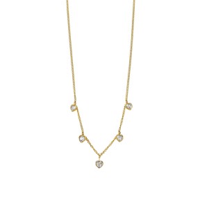 Gargantilla Lotus Style Corazones Acero Baño Oro y...