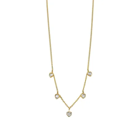 Gargantilla Lotus Style Corazones Acero Baño Oro y Cristales brillantes LS2555-1/2