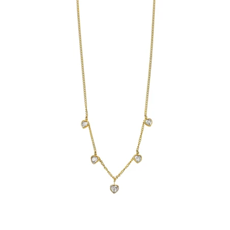 Gargantilla Lotus Style Corazones Acero Baño Oro y Cristales brillantes LS2555-1/2