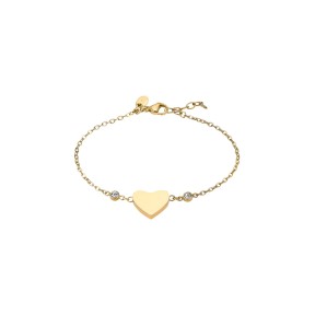 Pulsera Lotus Style Bliss Corazon Acero Baño Oro y...