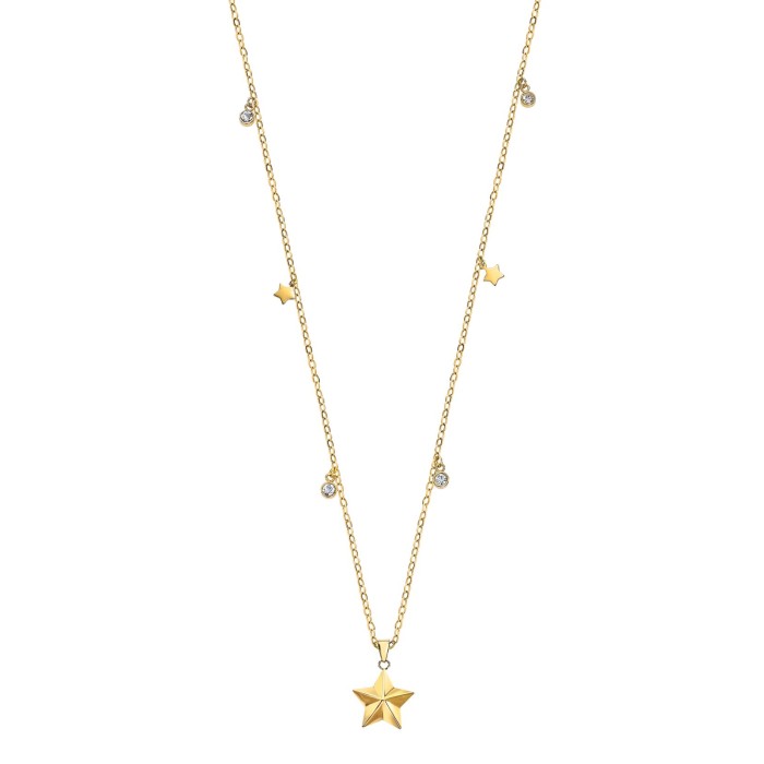 Gargantilla Lotus Style Estrella Acero Baño Oro...