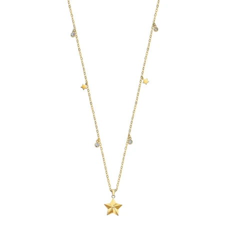 Gargantilla Lotus Style Estrella Acero Baño Oro y Cristales Brillantes LS2599-1/2
