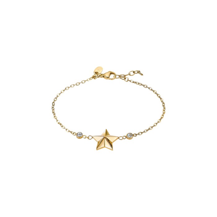 Pulsera Lotus Style Estrella Acero Baño Oro y...