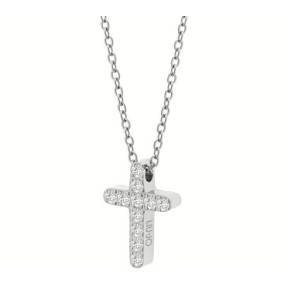 Gargantilla Liu Jo Cruz Acero Baño Rodio y Circonitas...