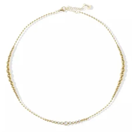 Collar Liu Jo Bolitas Acero Baño Oro y Circonitas Blancas LJ2824