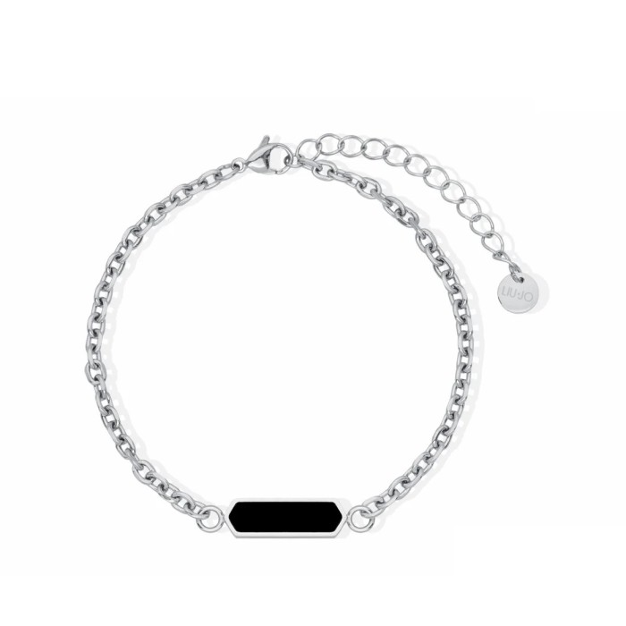 Pulsera Liu Jo Acero Plateado y Esmalte Negro...