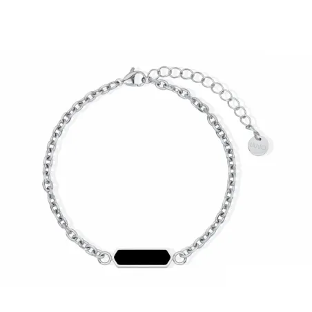 Pulsera Liu Jo Acero Plateado y Esmalte Negro Hombre MLJ595