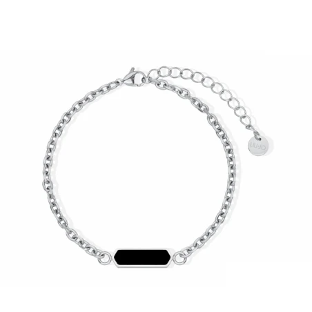 Pulsera Liu Jo Acero Plateado y Esmalte Negro Hombre MLJ595