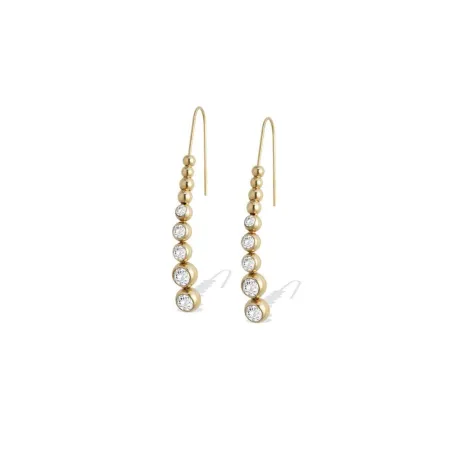Pendientes Liu Jo Bolitas Acero Baño Oro y Cristal Blanco LJ2826