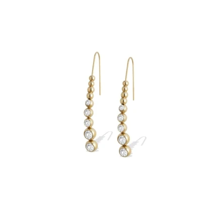Pendientes Liu Jo Bolitas Acero Baño Oro y Cristal Blanco LJ2826