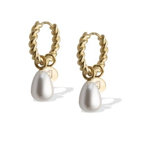 Pendientes Liu Jo Aro Acero Baño Oro y Perla LJ2850