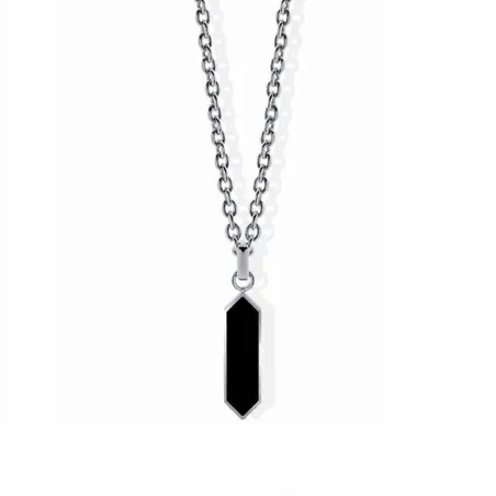 Collar Liu Joy Plateado y Negro Mujer MLJ594