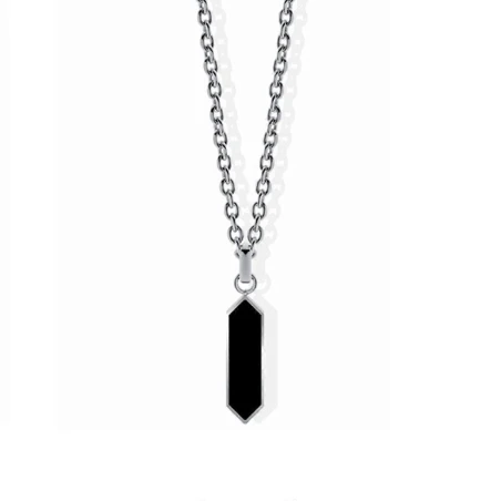 Collar Liu Joy Plateado y Negro Mujer MLJ594