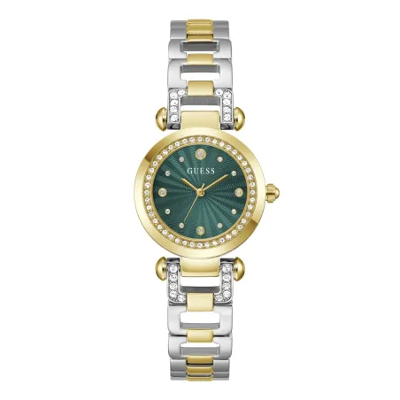 Reloj Guess Ginger Plateado, Dorado y Verde Analógico Mujer GW0869L1