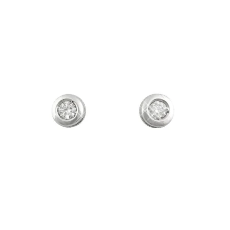 Pendientes Chatones Oro Blanco 18Kt y Diamantes 0,19 cts PT60847
