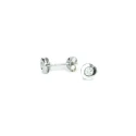 Pendientes Chatones Oro Blanco 18Kt y Diamantes 0,19 cts PT60847