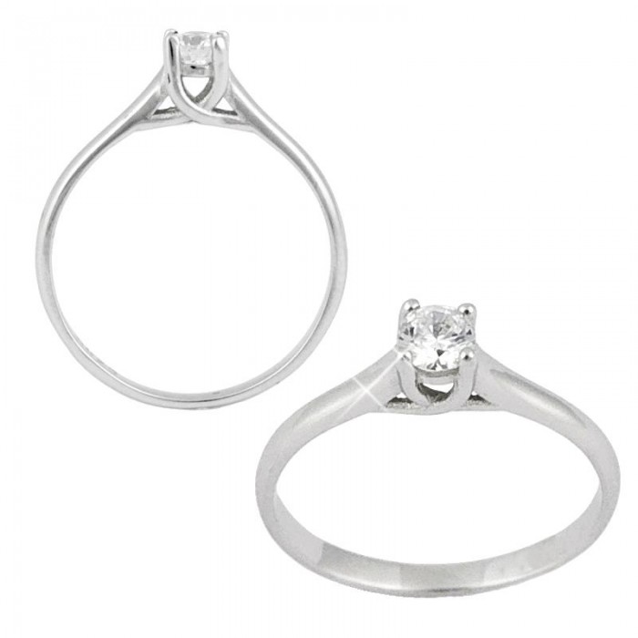 Anillo Oro blanco 18kts con diamante 0,25Qts