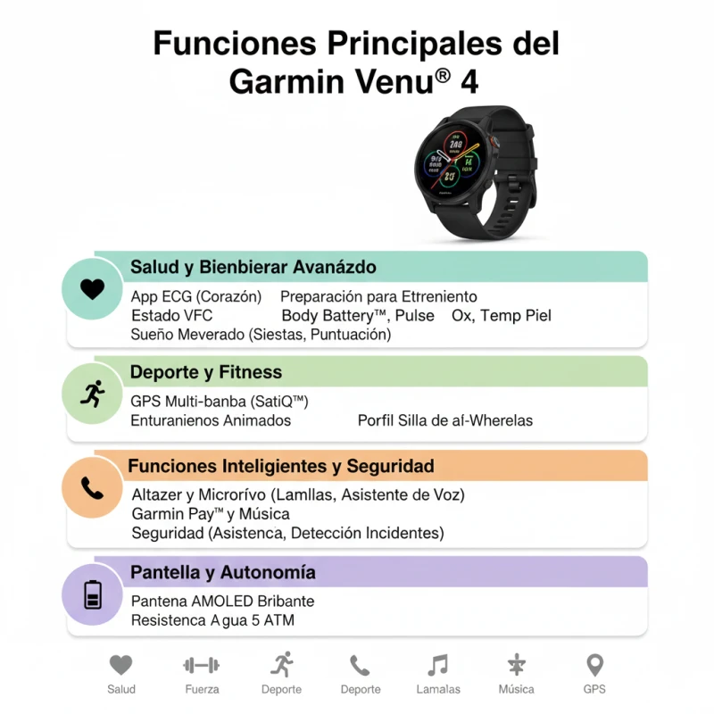 Smartwatch Garmin Venu 4 Negro 010-03014-00