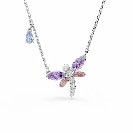 Gargantilla Swarovski Ariana Grande Libélula Baño Rodio y Cristales Multicolor 5737383