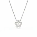 Gargantilla Swarovski Angelic Flor Baño Rodio, Cristales Blancos y Perla 5755817